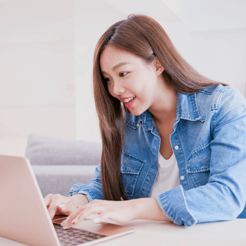 woman on computer