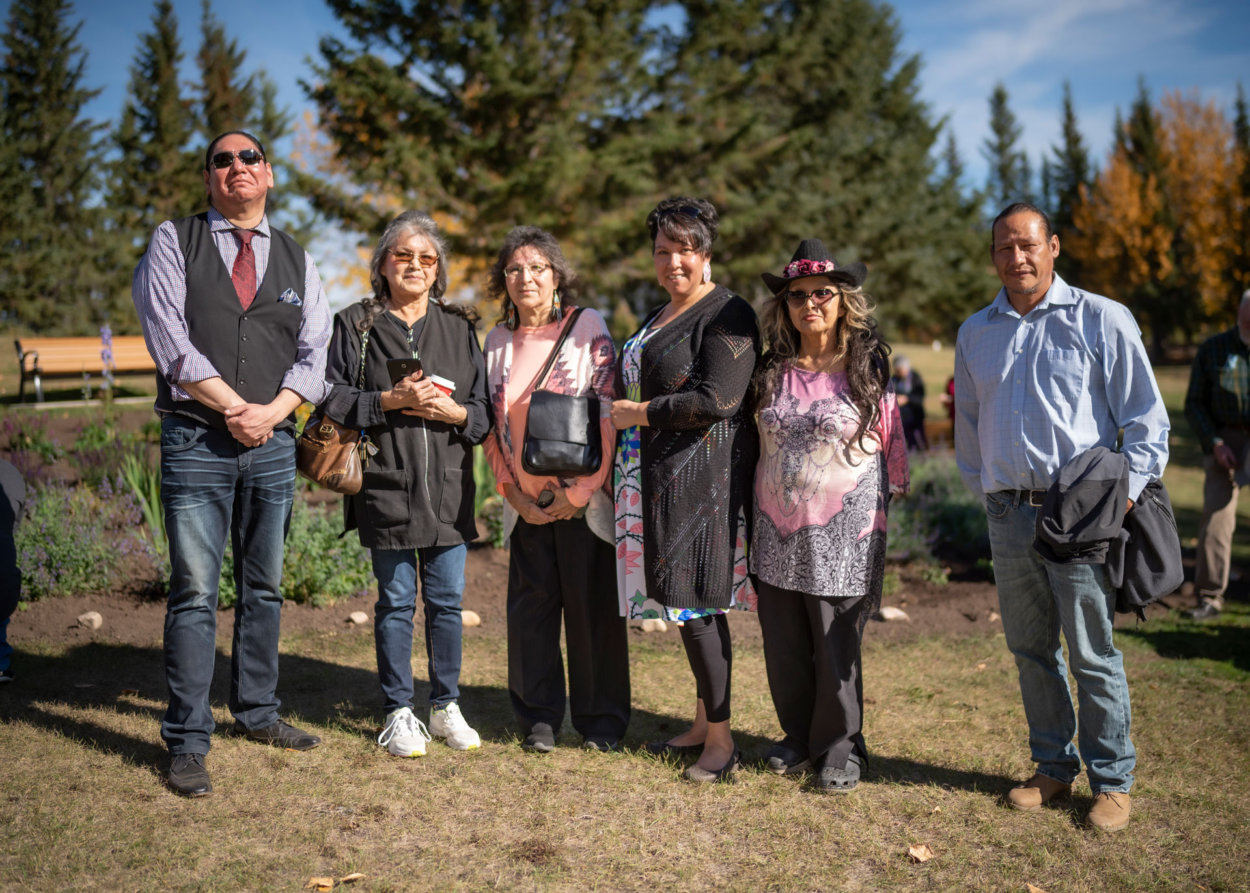 Members of the Bull family at the opening of the Linda Bull Memorial Garden.