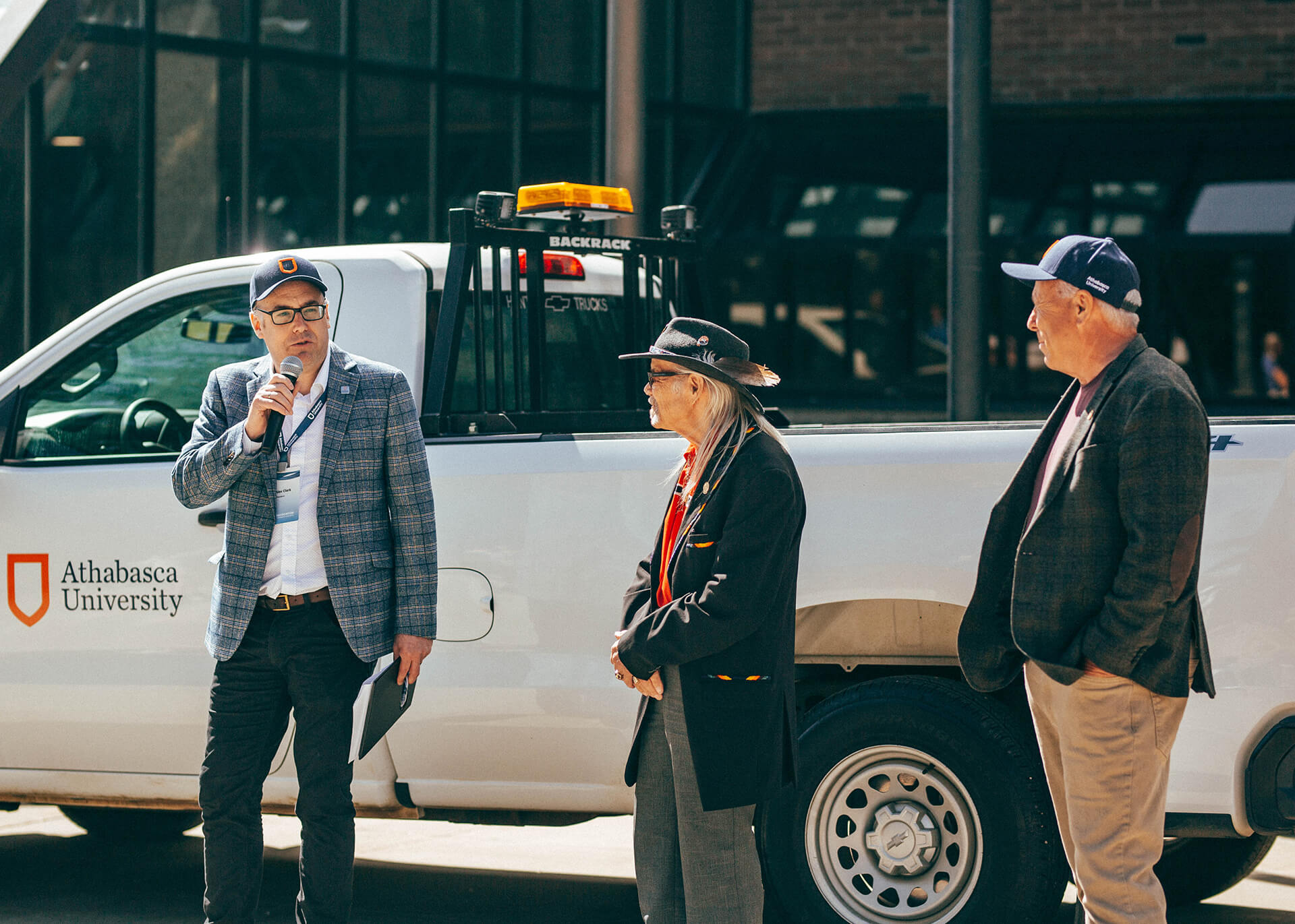 AU President Dr. Alex Clark welcomes visitors to Athabasca University’s main campus for homecoming June 18.