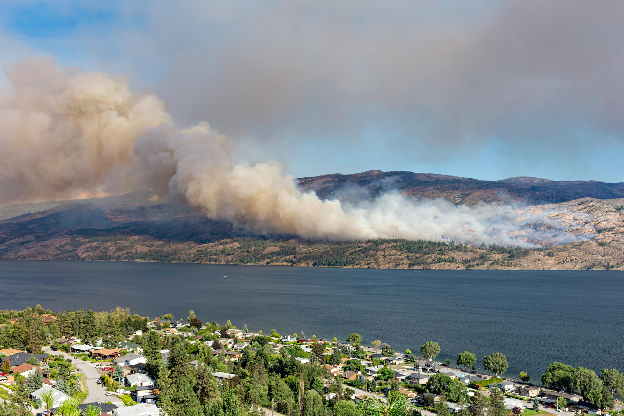 A forest fire near Pearchland British Columbia Canada